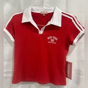 FadedRose Women's Red “NY” Crop Top